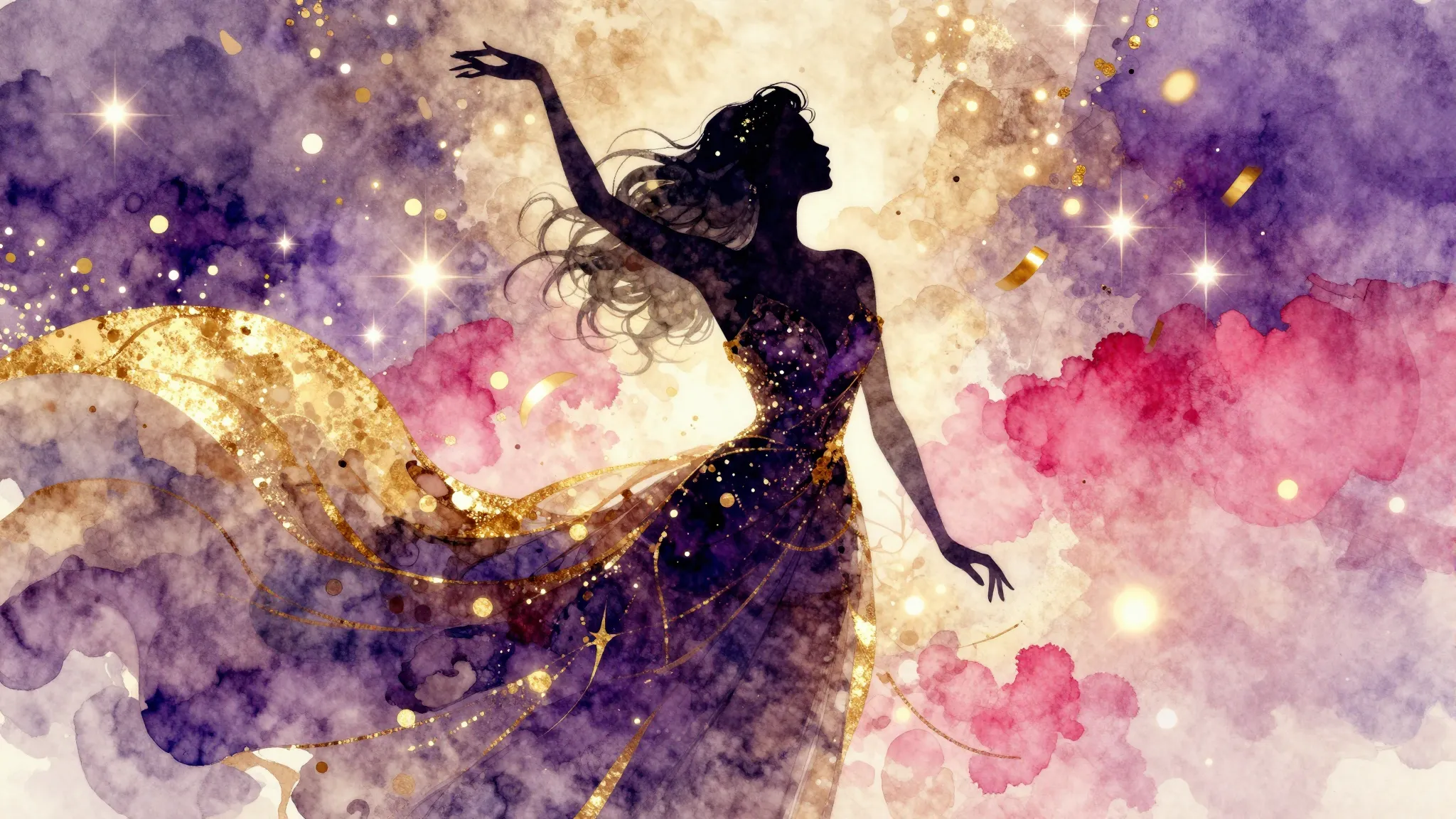 Vibrant watercolor style. Vibrant, elegant, and luxurious bi...