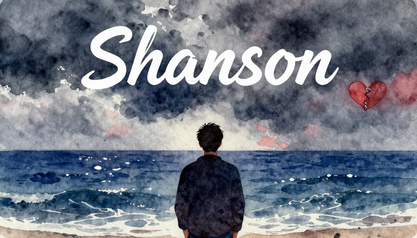 Vibrant watercolor style. Shanson song cover, melancholic, v...