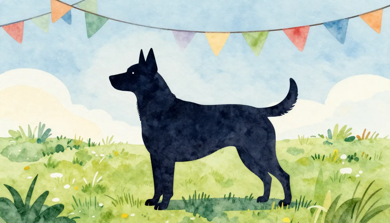 Watercolor style. Artistic illustration of a graceful dog si...