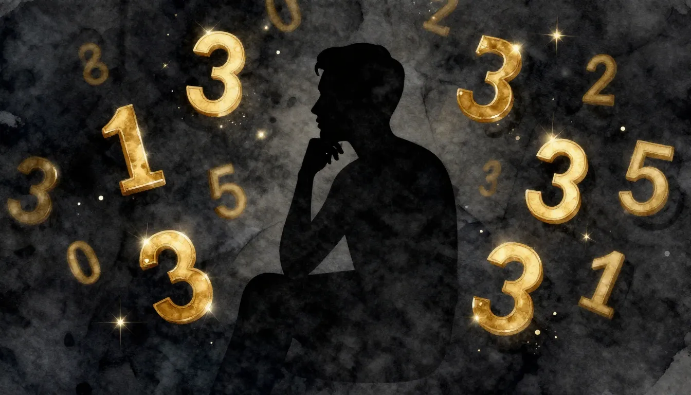 Watercolor style. Minimalist silhouette of a thinker surroun...