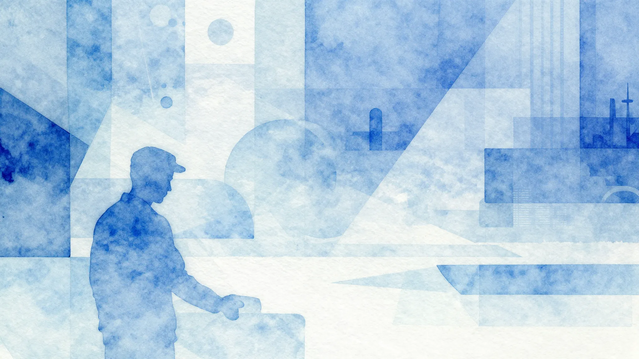 Vibrant watercolor style. House music album cover, cold, icy...
