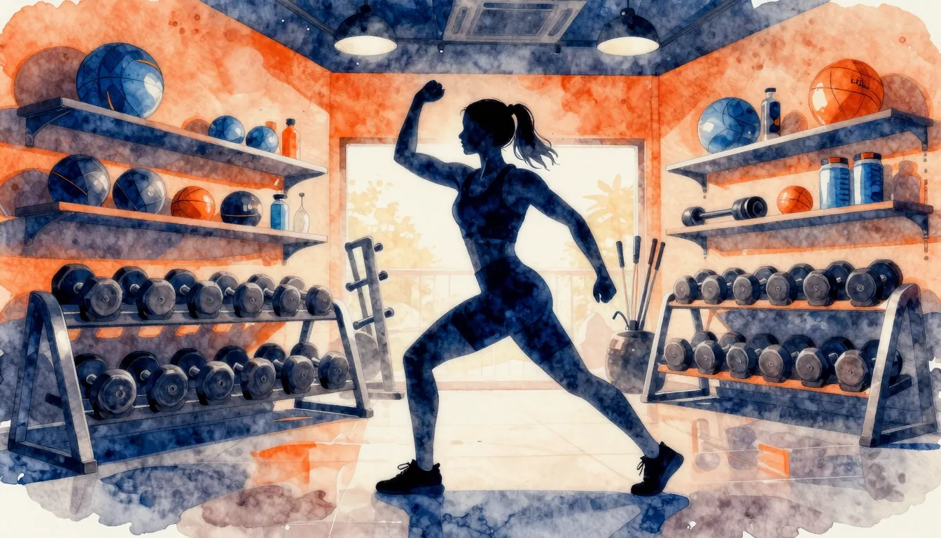 Watercolor style. Silhouette of an athletic person in a styl...