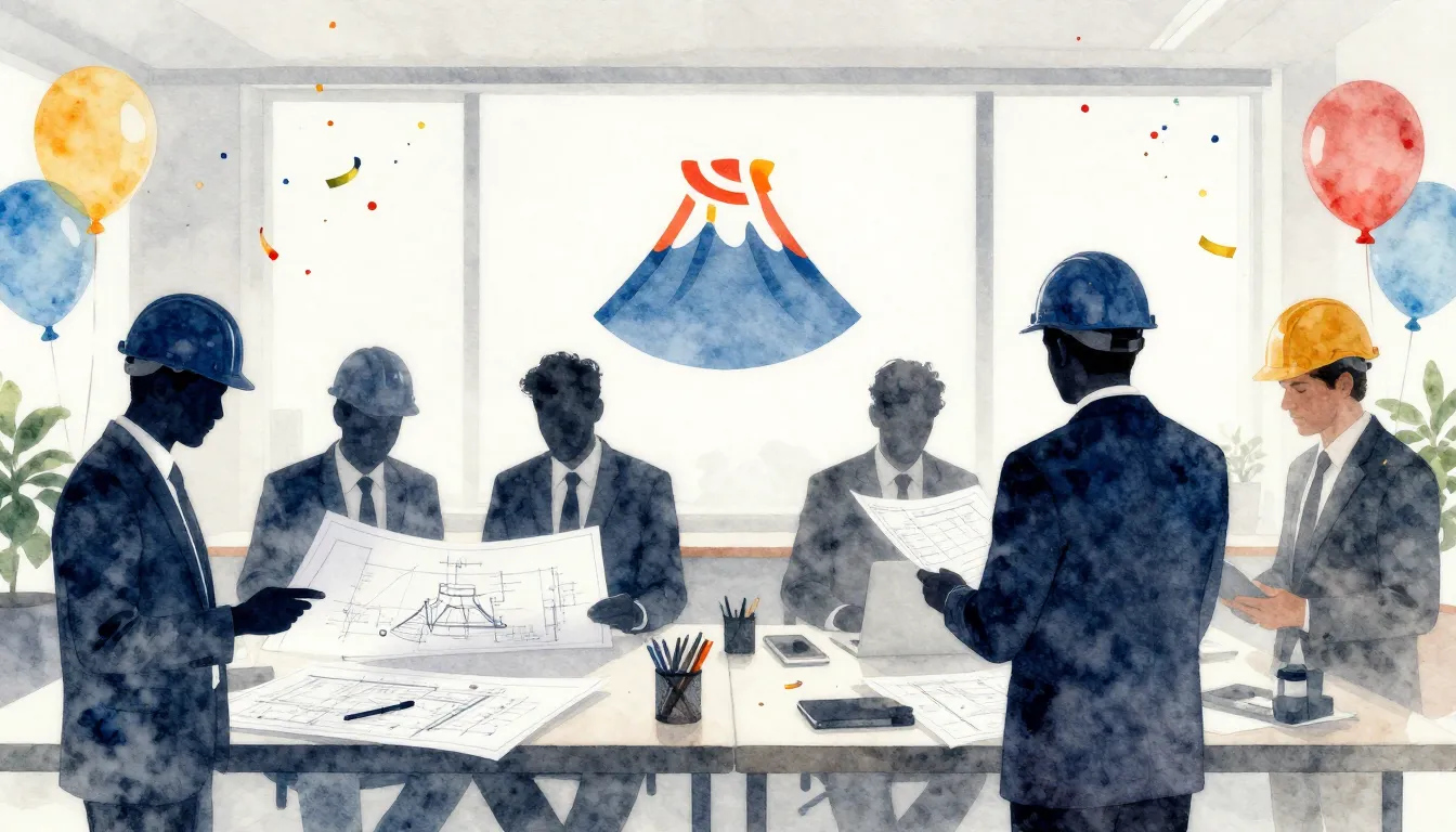 Watercolor style. Festive office atmosphere, silhouettes of ...