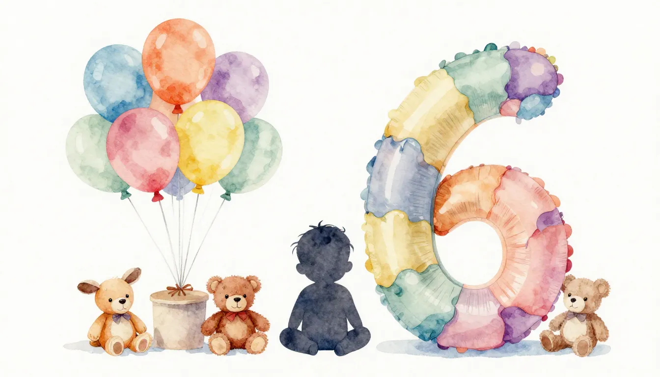 Watercolor style. A cute baby silhouette sitting next to a l...