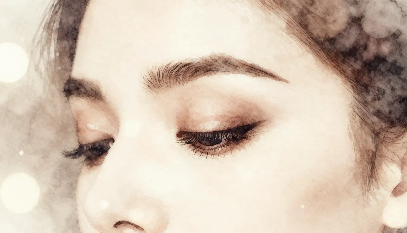 Watercolor style. Abstract silhouette of a face profile focu...