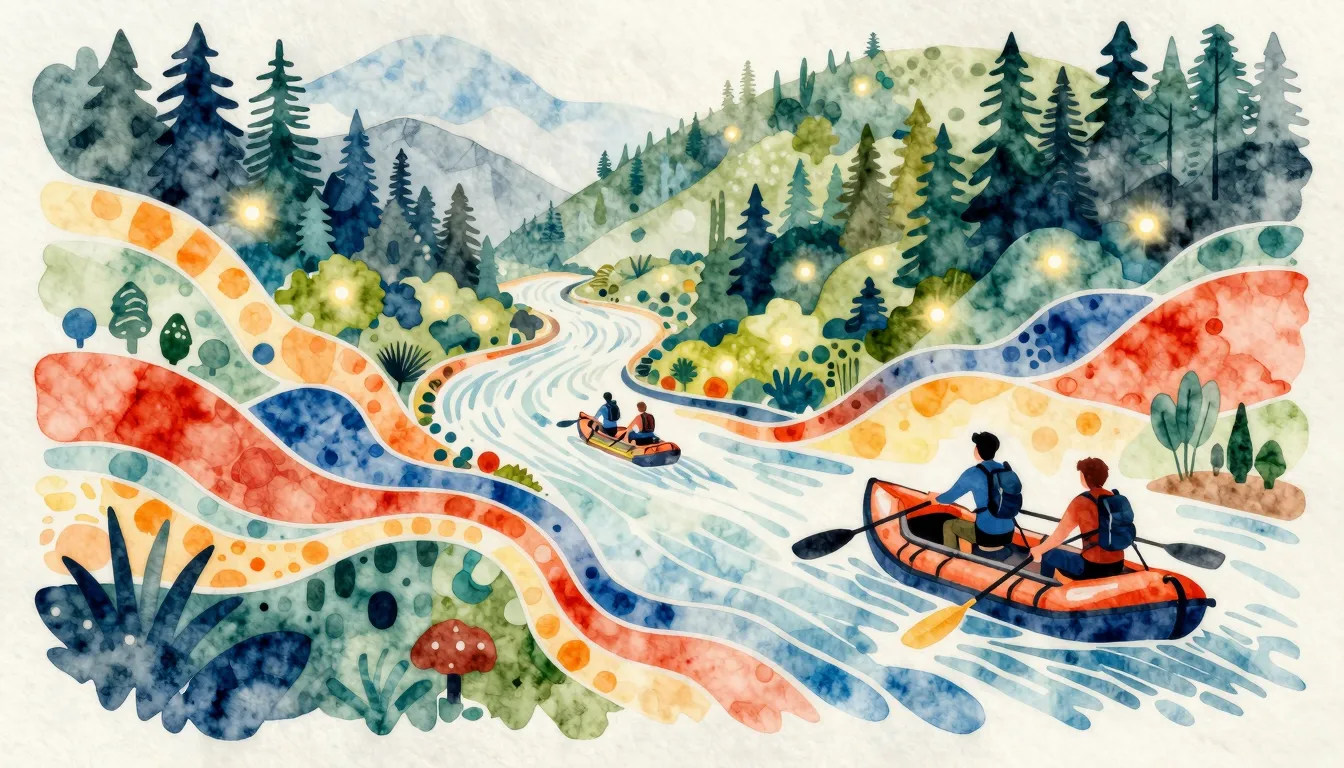 Watercolor style. A vibrant, abstract mosaic of different co...