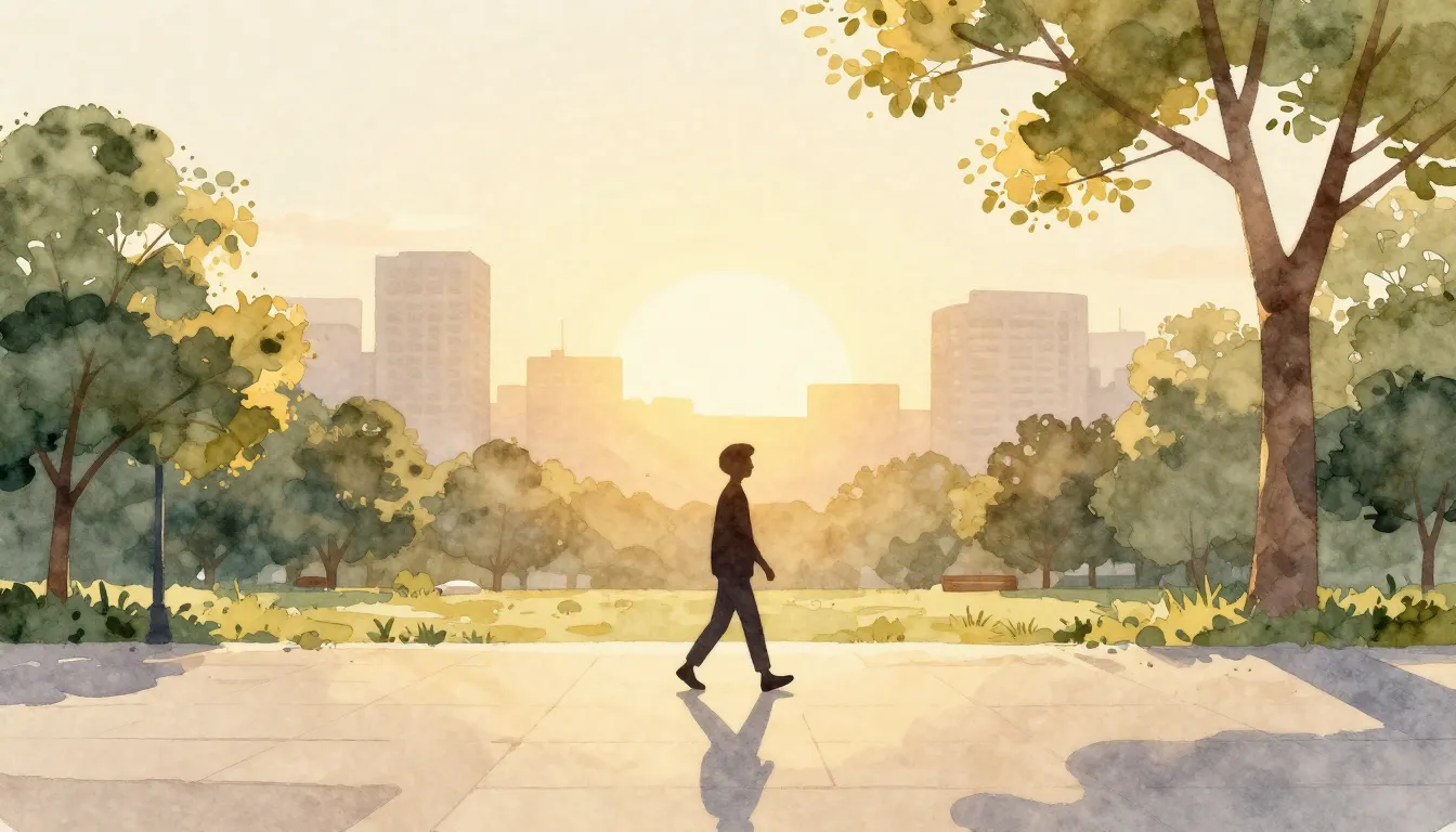 Watercolor style. Minimalist silhouette of a person walking ...