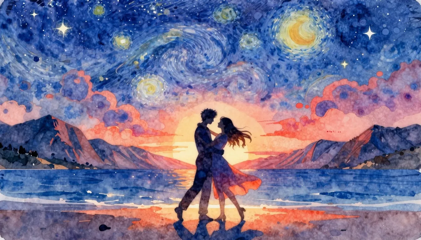 Vibrant watercolor style. Dance song cover art: vibrant, sta...