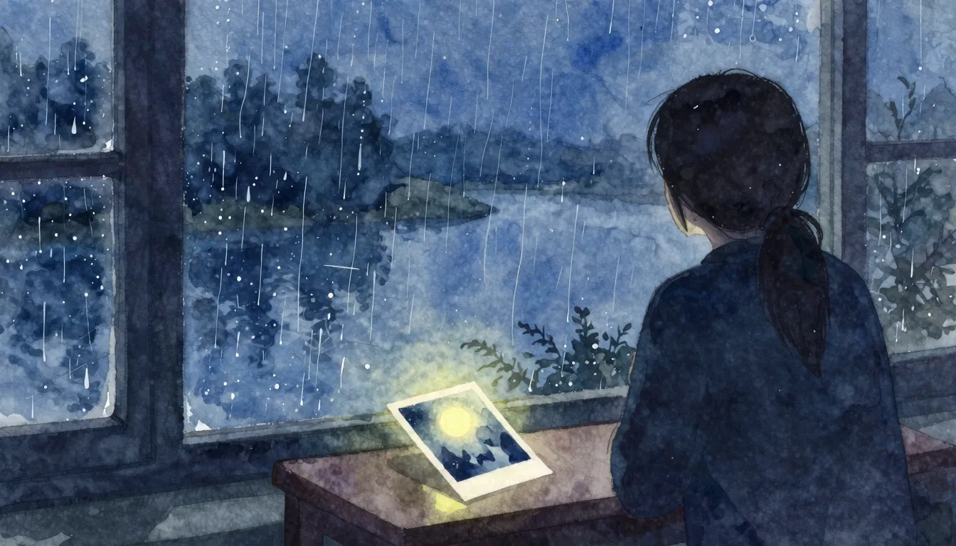 Vibrant watercolor style. Blues album cover. Melancholy, lon...