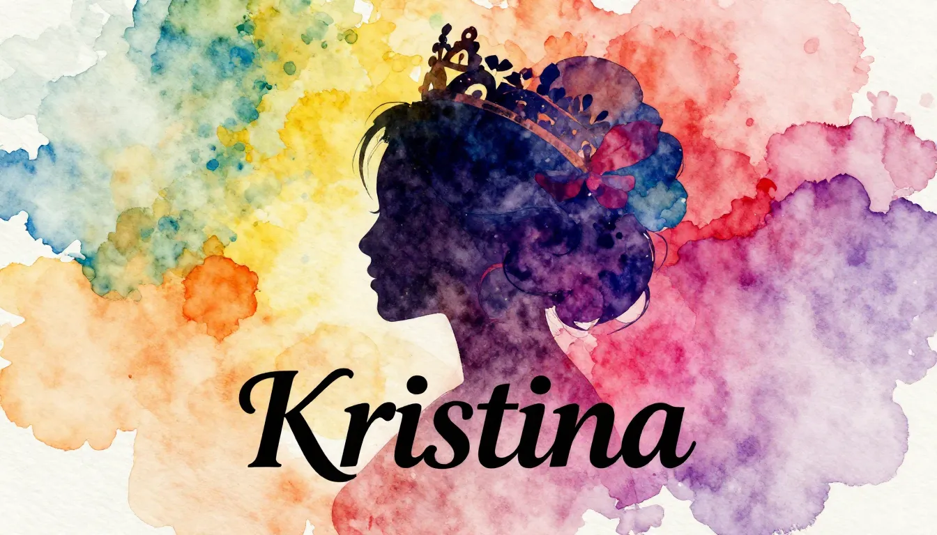 Vibrant watercolor style. "Rap song cover: 'Kristina'. Focus...