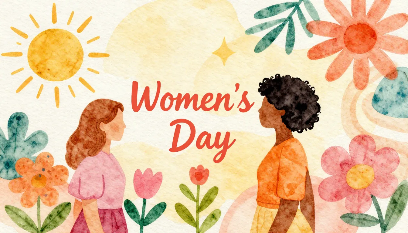 Vibrant watercolor style. Bright, warm, celebratory album co...