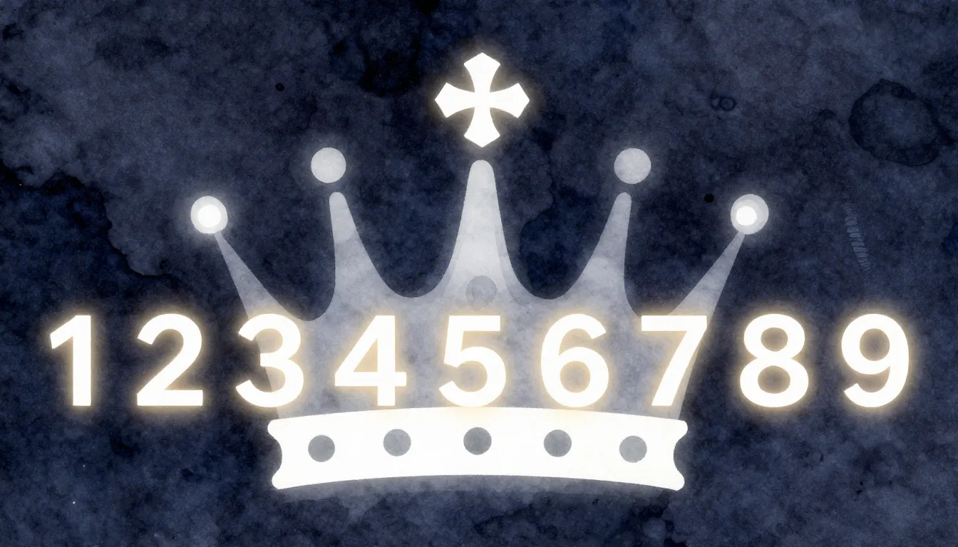 Watercolor style. Silhouette of a royal crown and numbers 1 ...