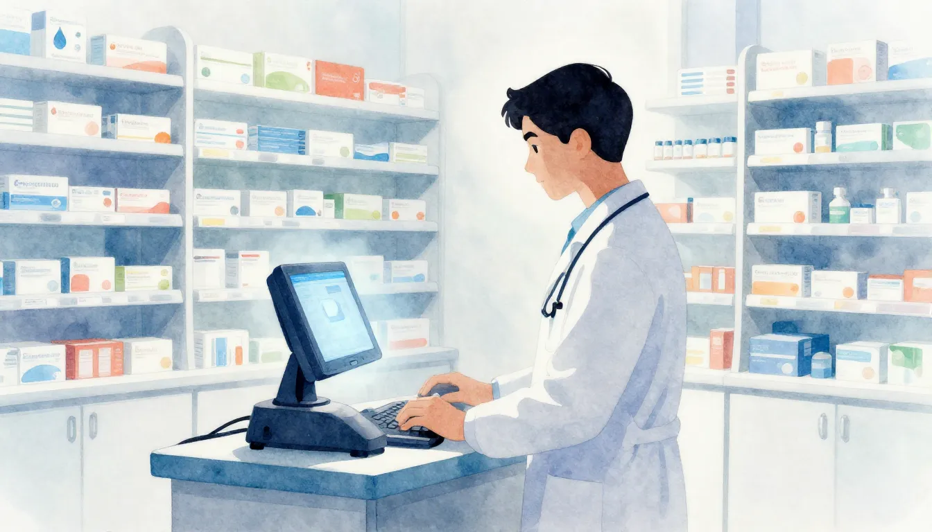 Watercolor style. A stylized silhouette of a healthcare prof...