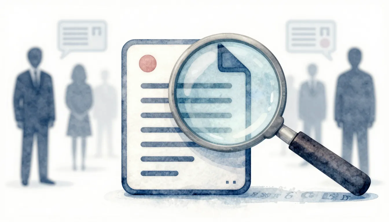 Watercolor style. A magnifying glass hovering over a digital...