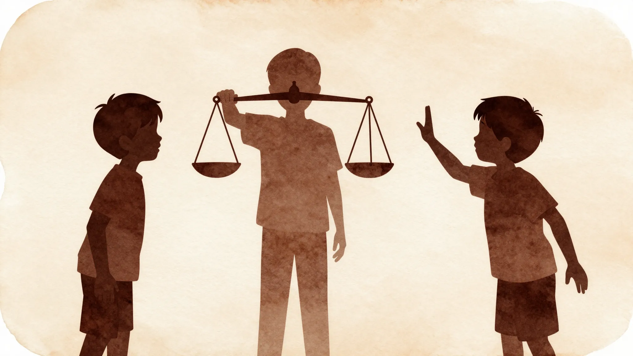 Watercolor style. Silhouette of two boys arguing with hands ...