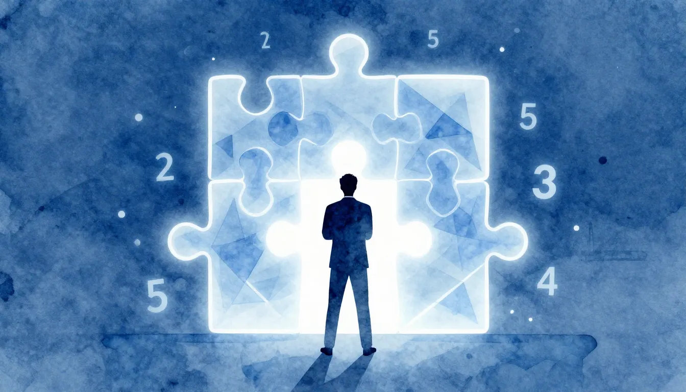 Watercolor style. A stylized silhouette of a professional pe...