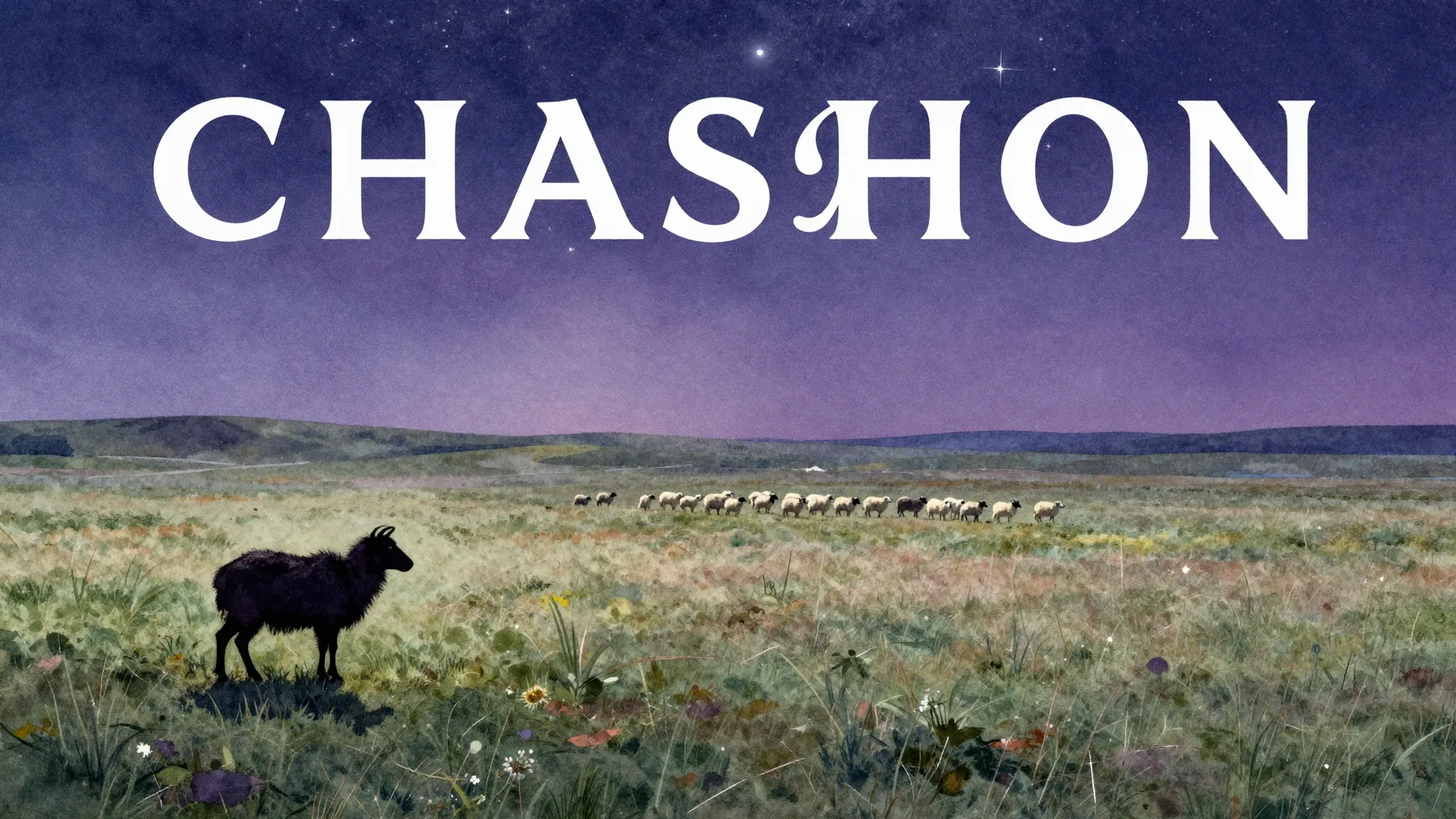 Vibrant watercolor style. Chanson album cover: lonely shephe...