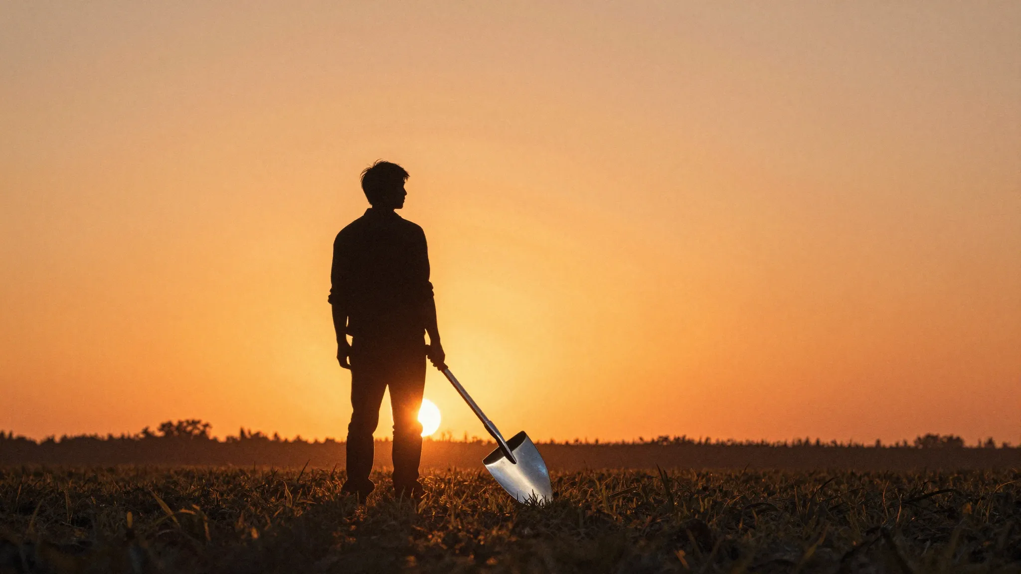 Watercolor style. A silhouette of a figure standing in a vas...