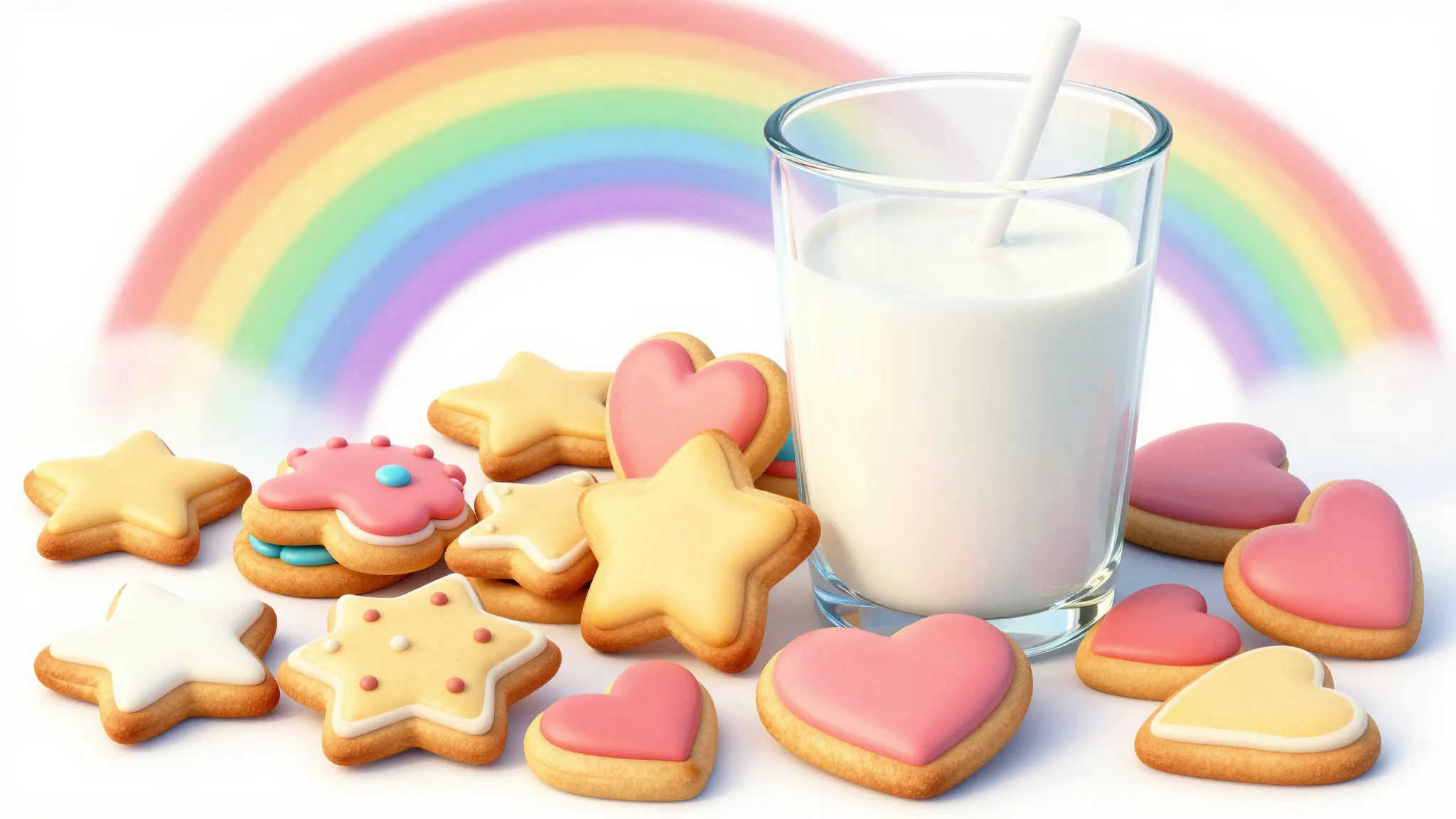 Watercolor style. A bright and colorful assortment of cookie...