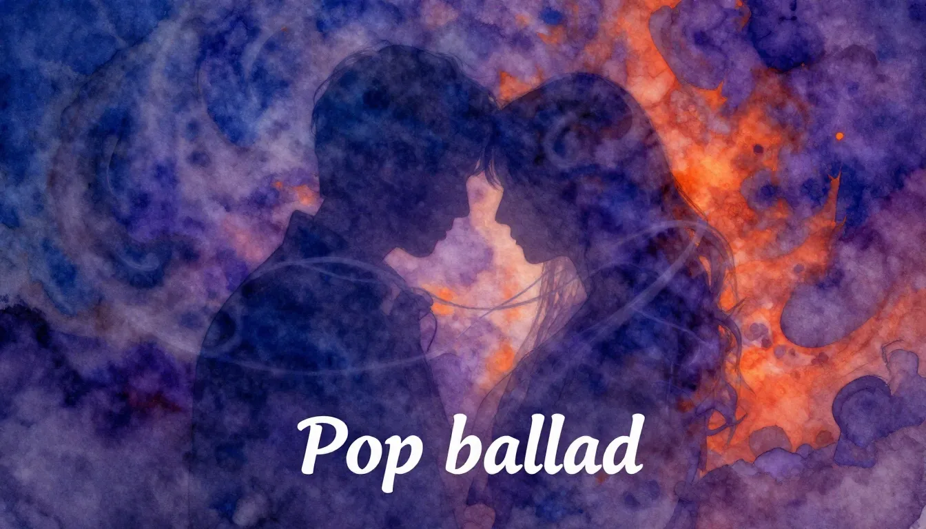 Vibrant watercolor style. Genre: "Pop Ballad"

Prompt: "A my...