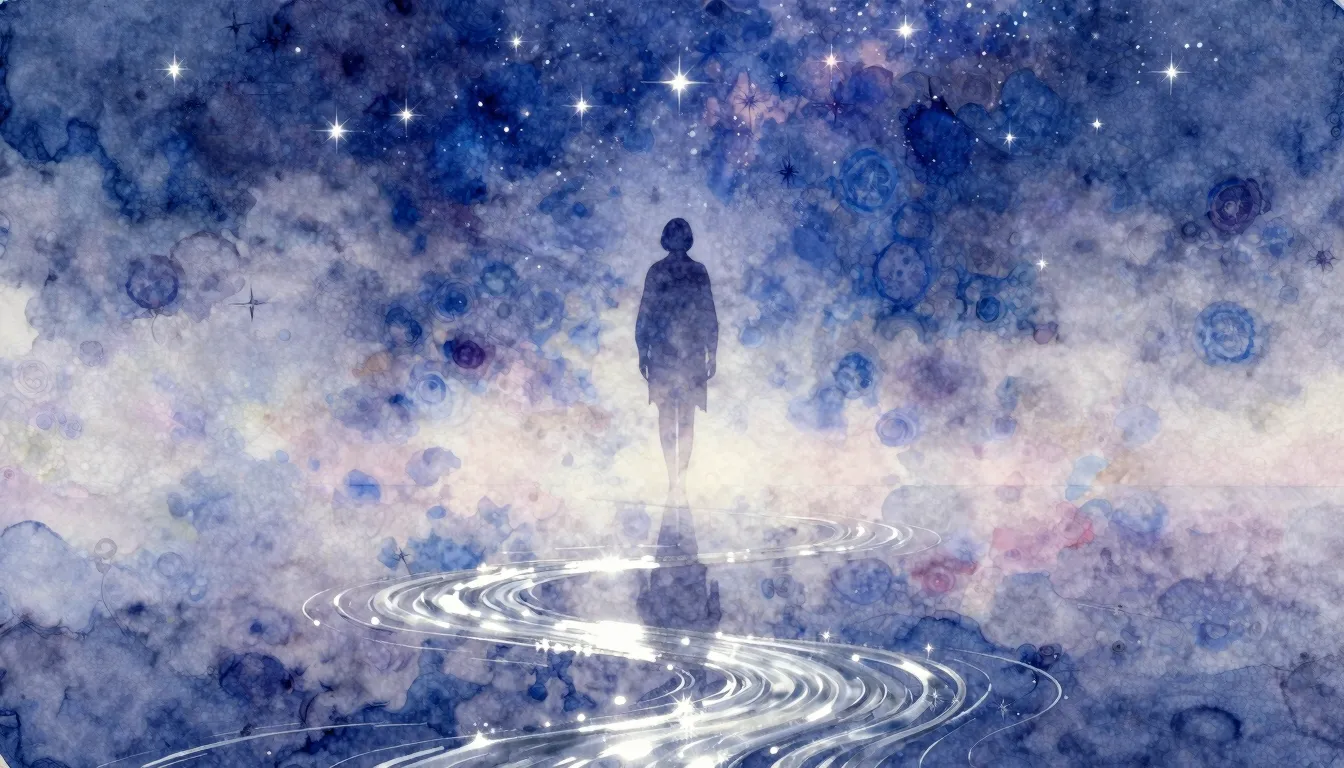 Vibrant watercolor style. Indie album cover: ethereal, melan...