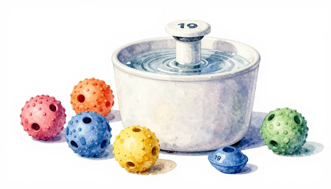 Watercolor style. Bright and colorful pet toys, several text...