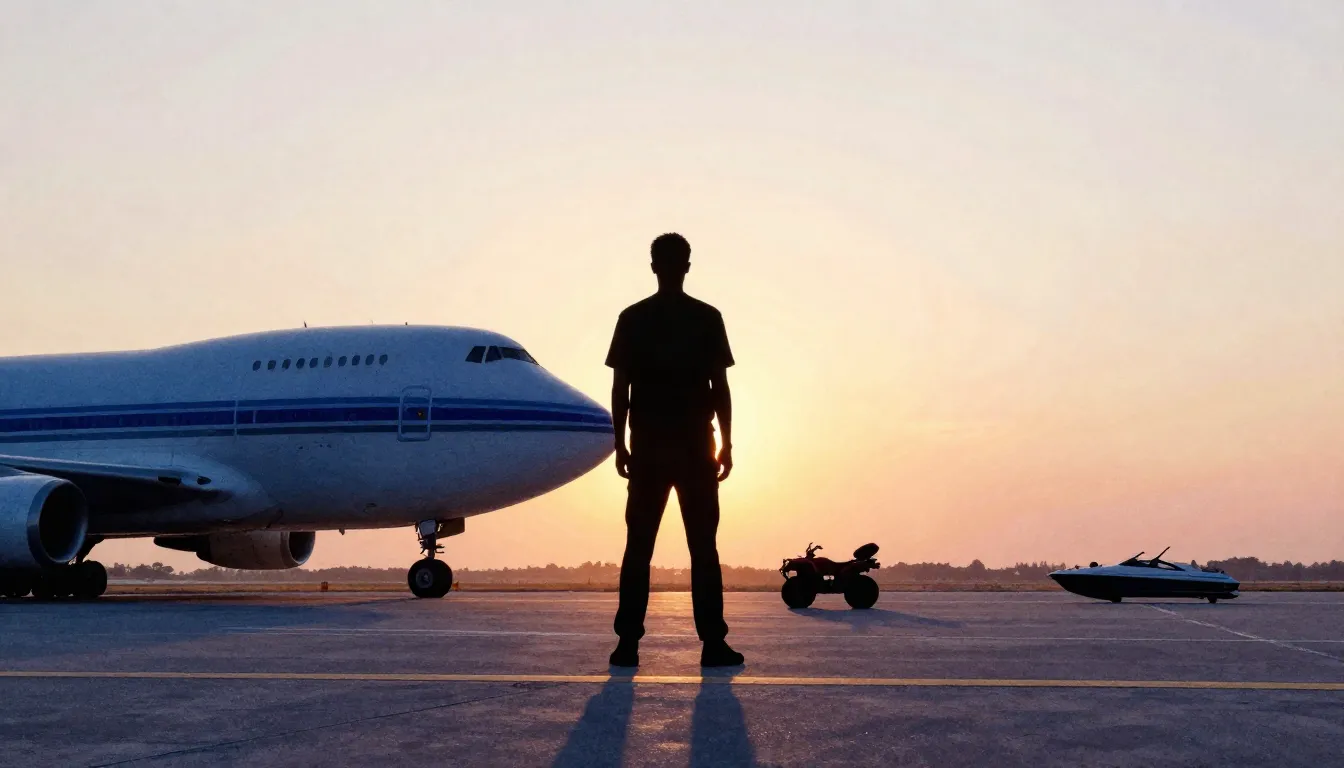 Watercolor style. Silhouette of a very tall man standing at ...