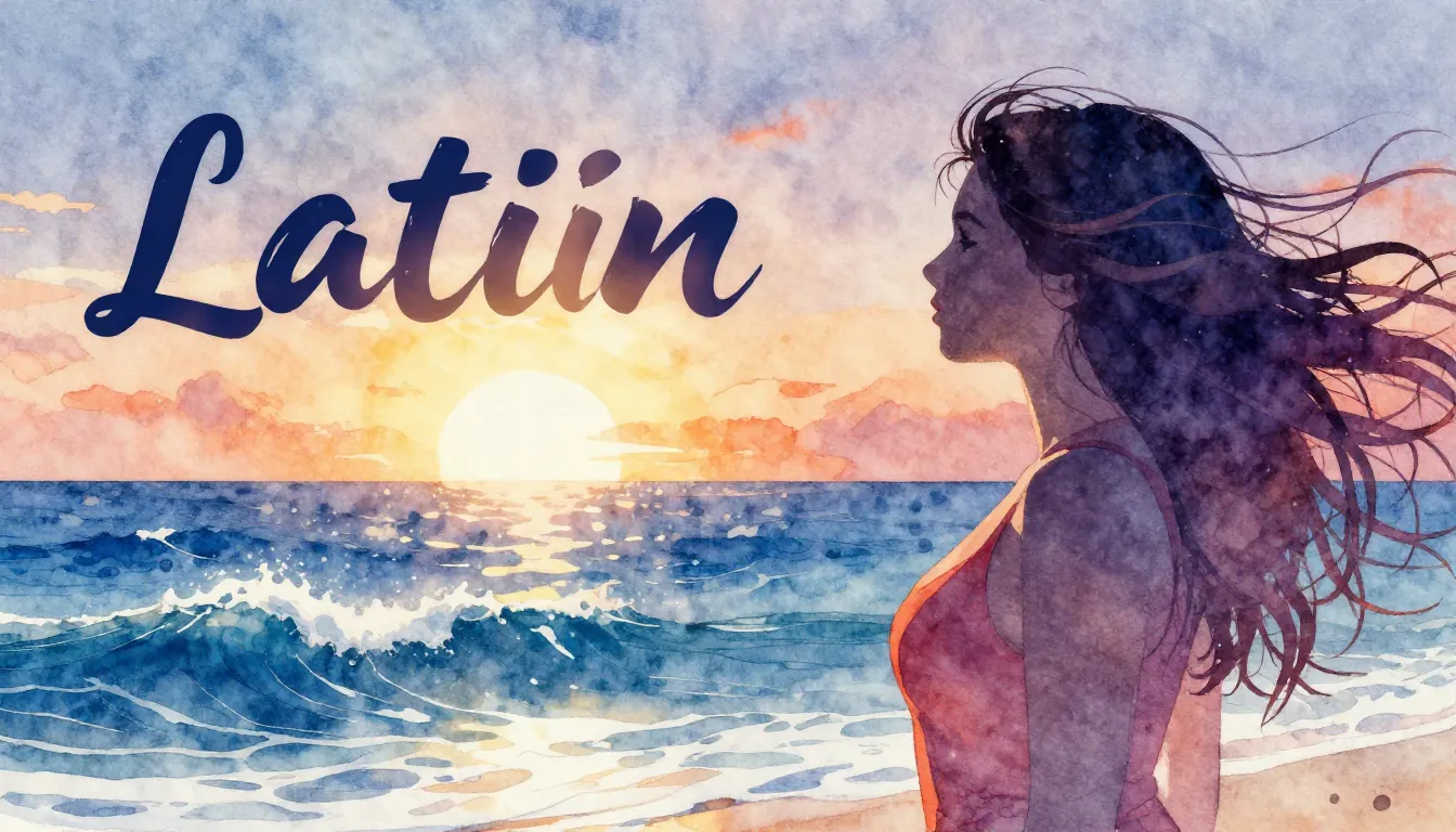 Vibrant watercolor style. Latin music album cover. Blue sea ...