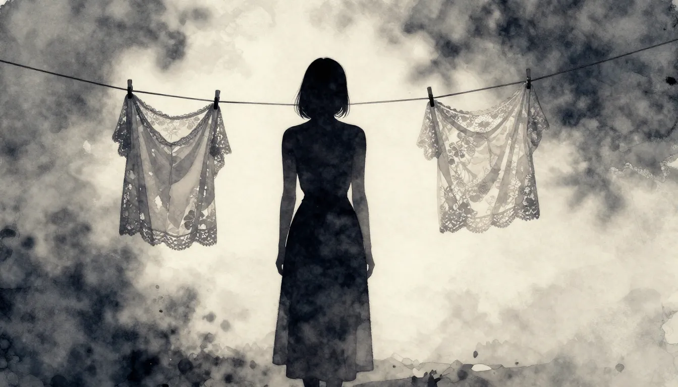 Watercolor style. Minimalist silhouette of a woman standing ...