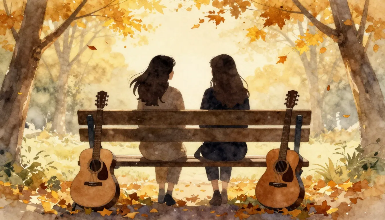 Watercolor style. Two silhouette figures of women sitting on...