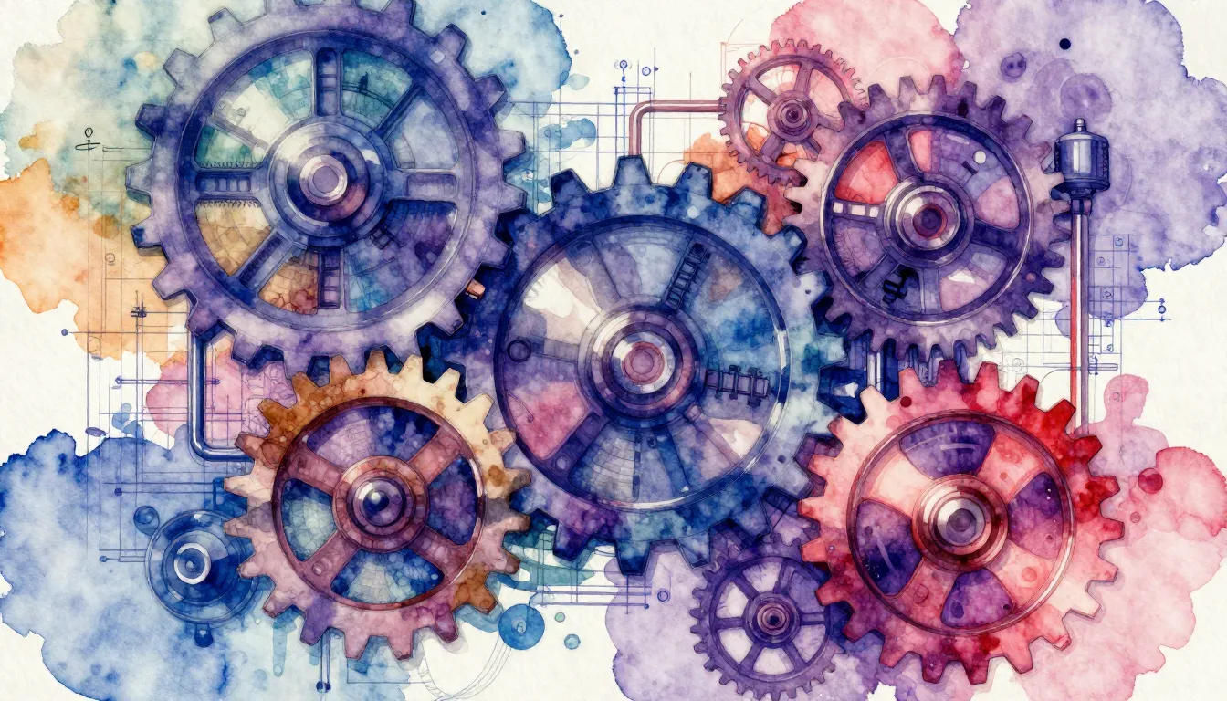 Vibrant watercolor style. K-Pop album cover, industrial, ret...