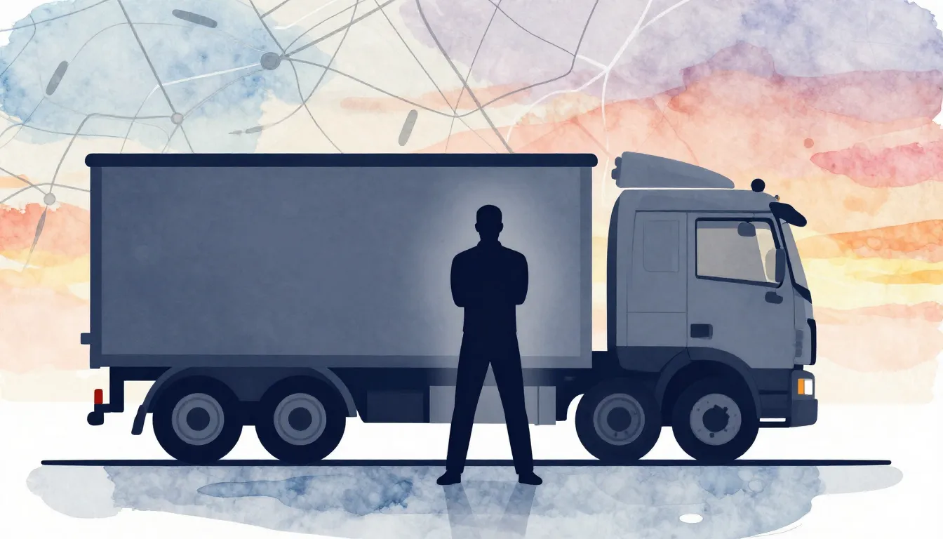 Watercolor style. Silhouette of a confident man standing nex...