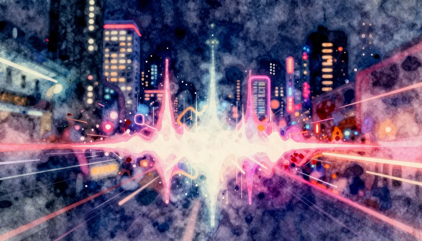 Vibrant watercolor style. Genre: Electronic Dance Music (EDM...
