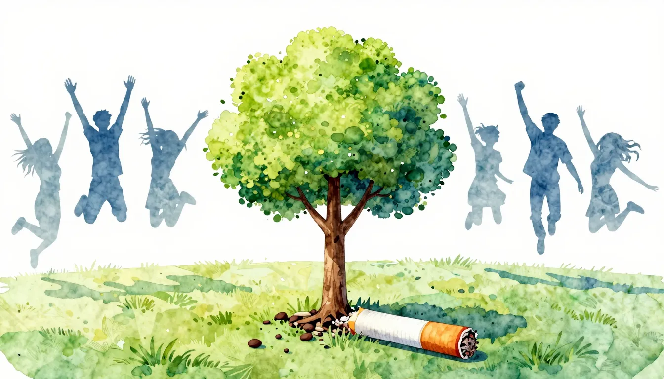 Watercolor style. A stylized illustration of a bright green ...