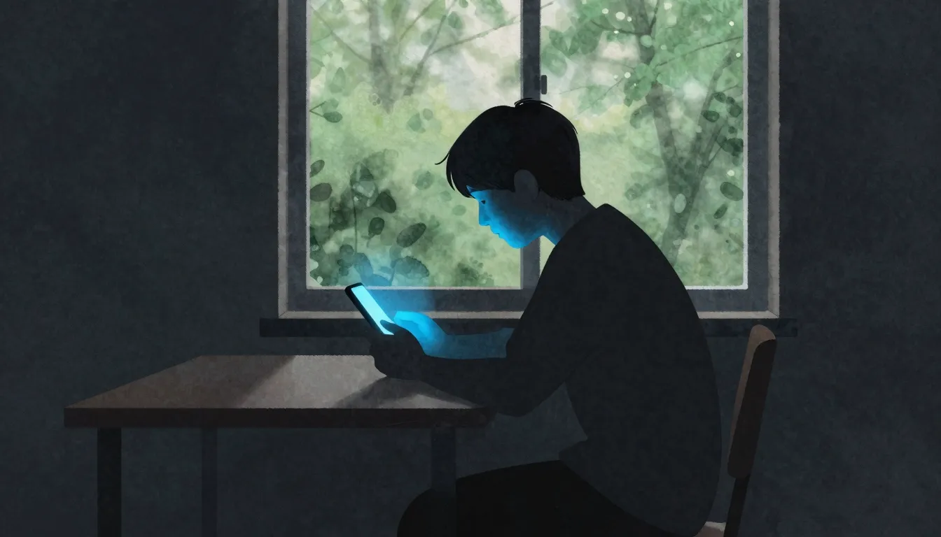 Watercolor style. A silhouette of a person sitting at a tabl...