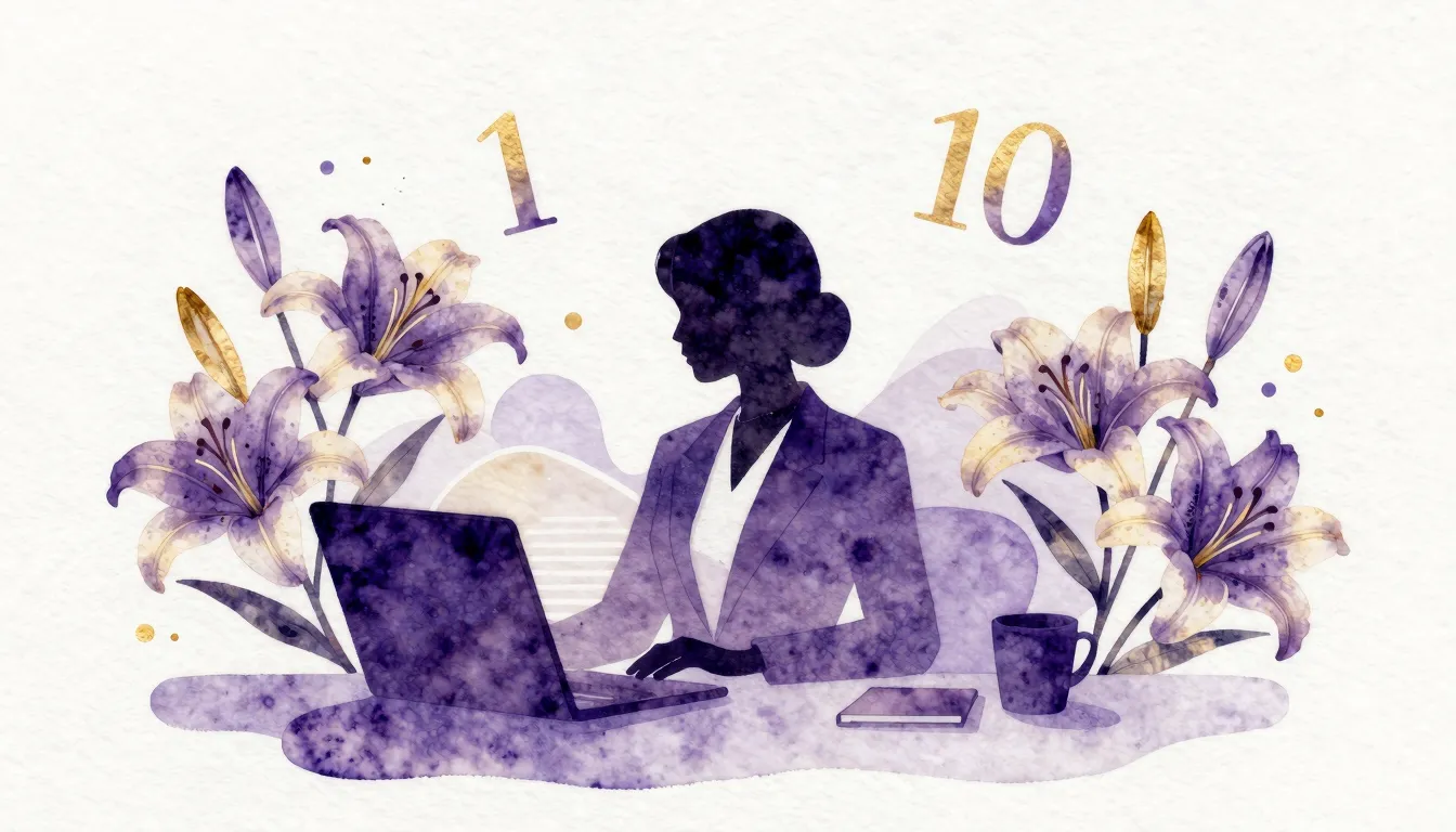 Watercolor style. Silhouette of a professional woman at a de...