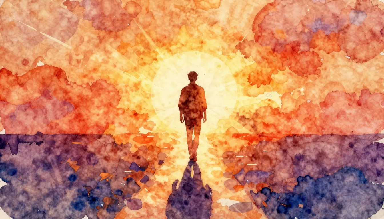 Vibrant watercolor style. R&B album cover, abstract, warm gl...