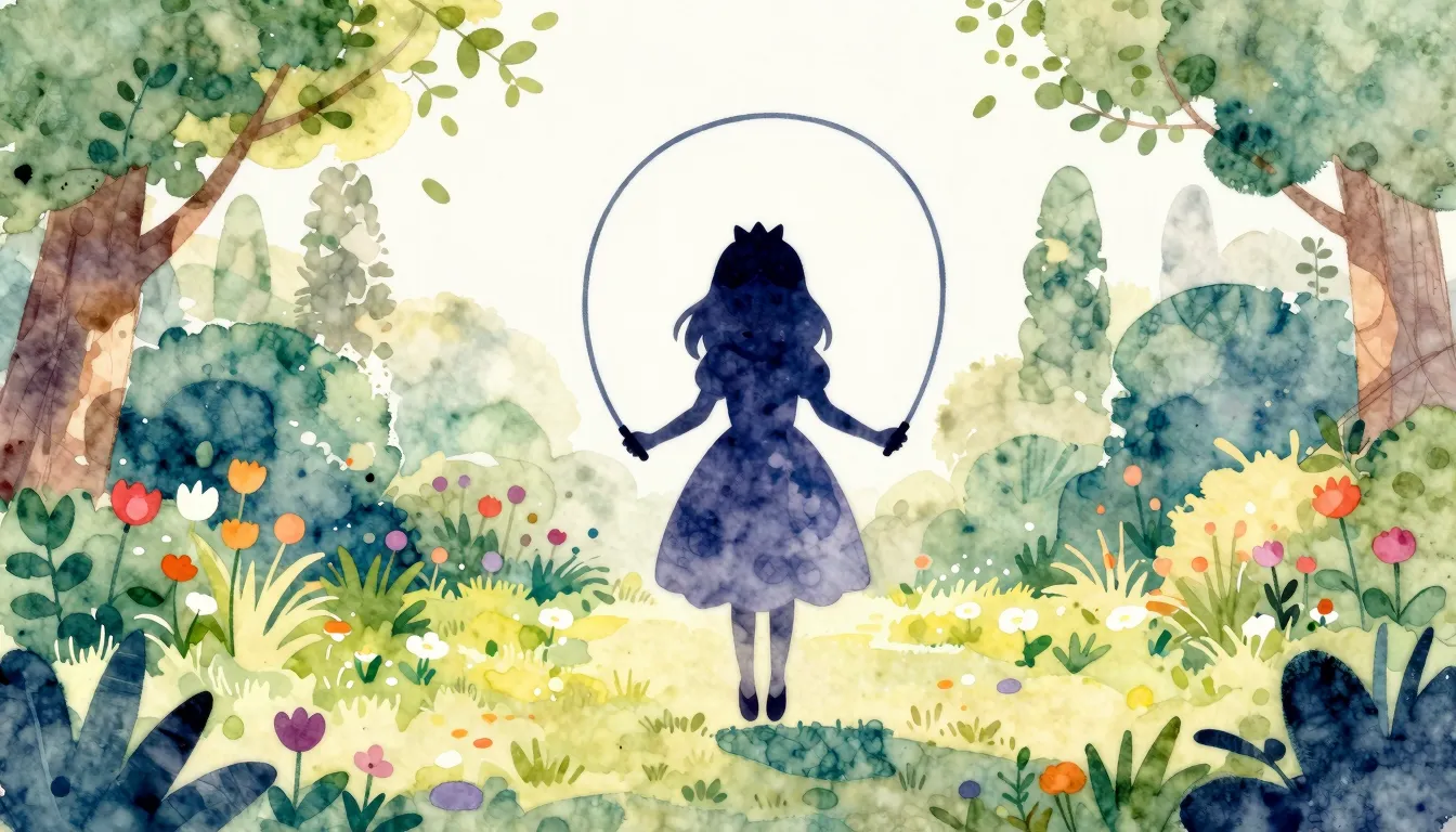 Vibrant watercolor style. Children's song album cover. Sad p...