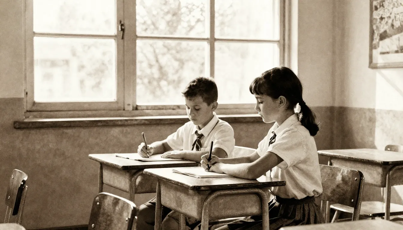 Watercolor style. Silhouette of a boy and a girl sitting at ...