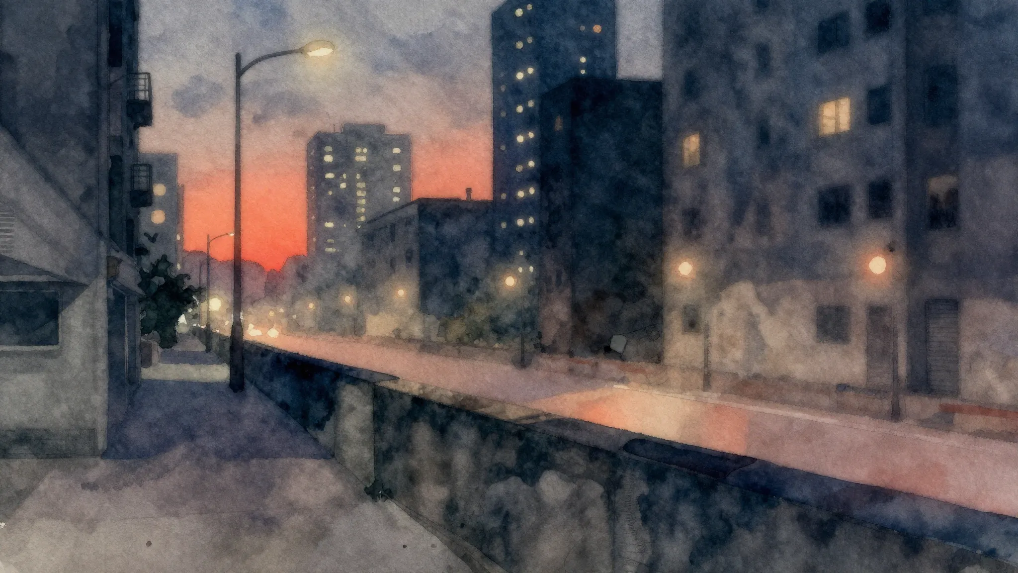 Vibrant watercolor style. Genre: Electronic / Ambient / Urba...