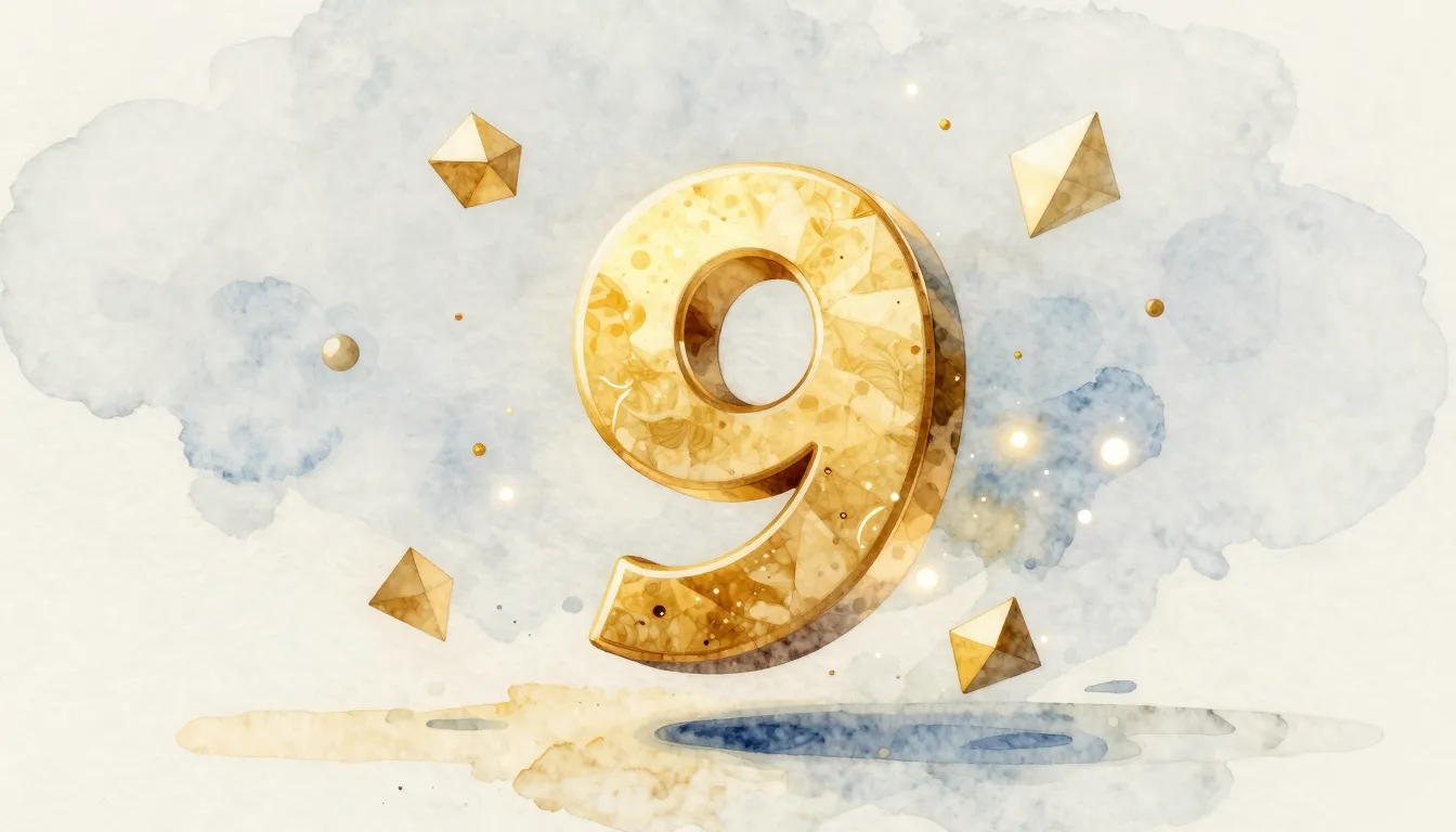 Watercolor style. Abstract 3D composition with a floating go...