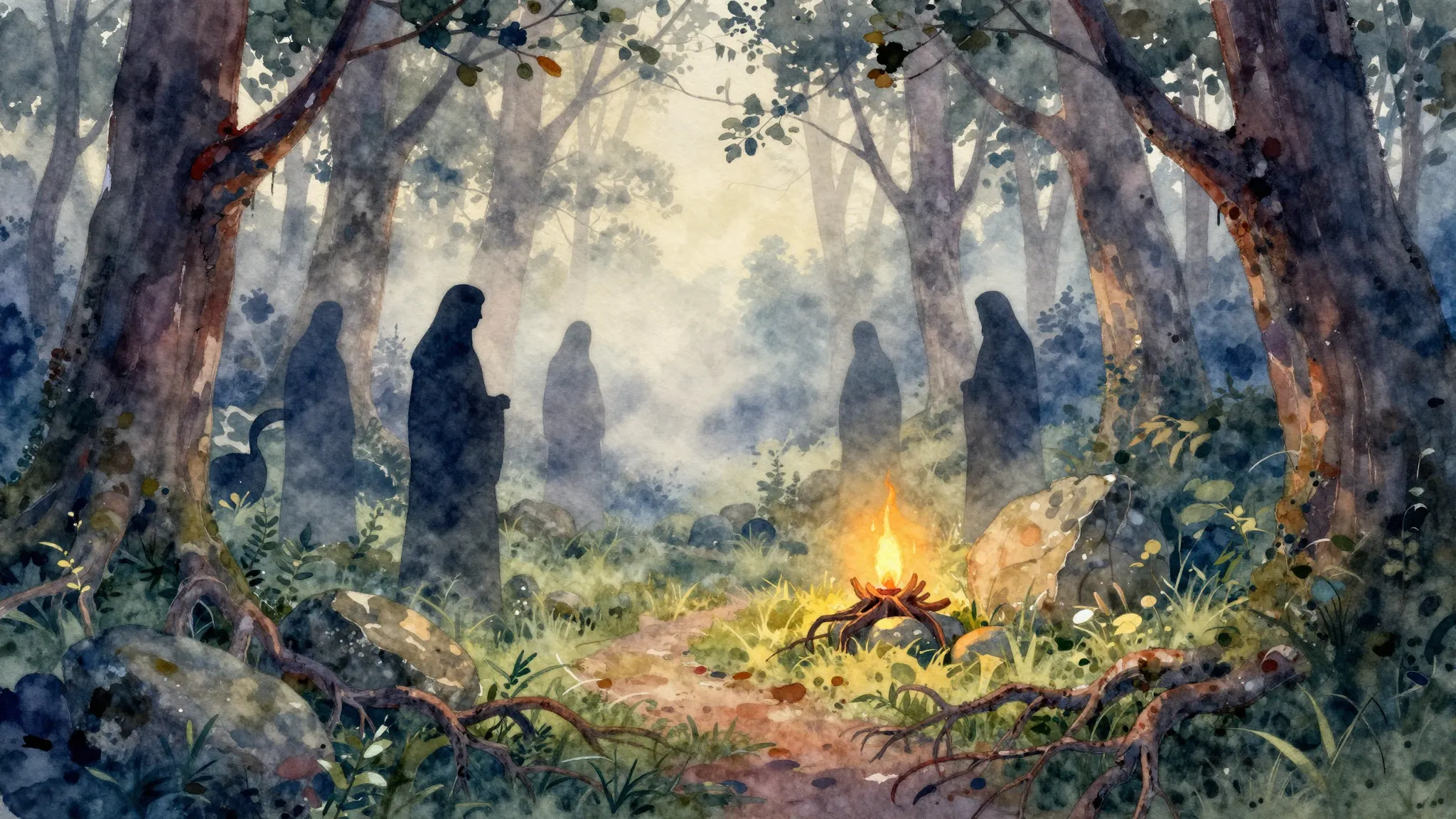 Vibrant watercolor style. Folk song album cover: ancient Sla...