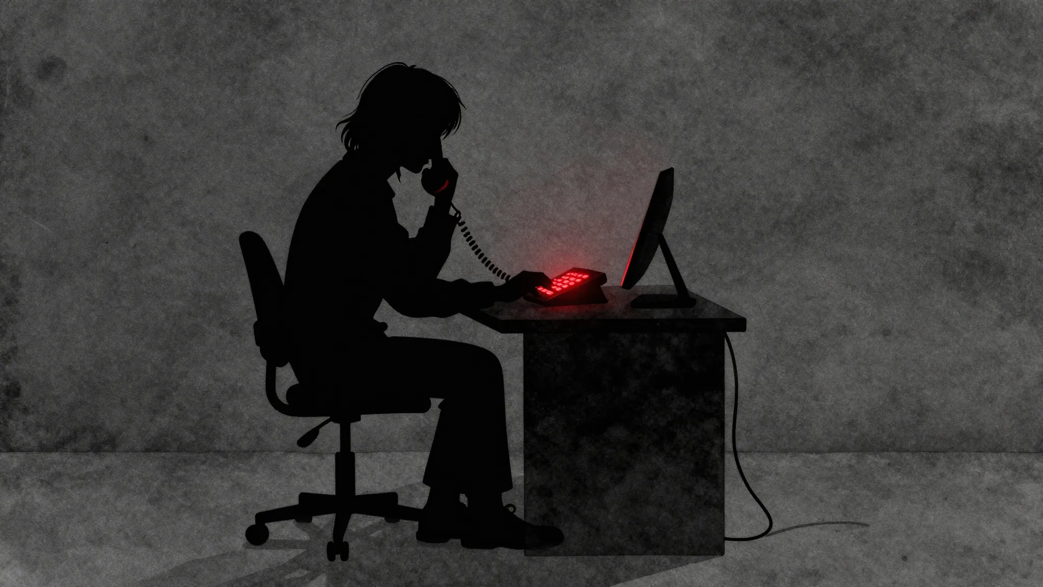 Watercolor style. A dark silhouette of a person sitting at a...