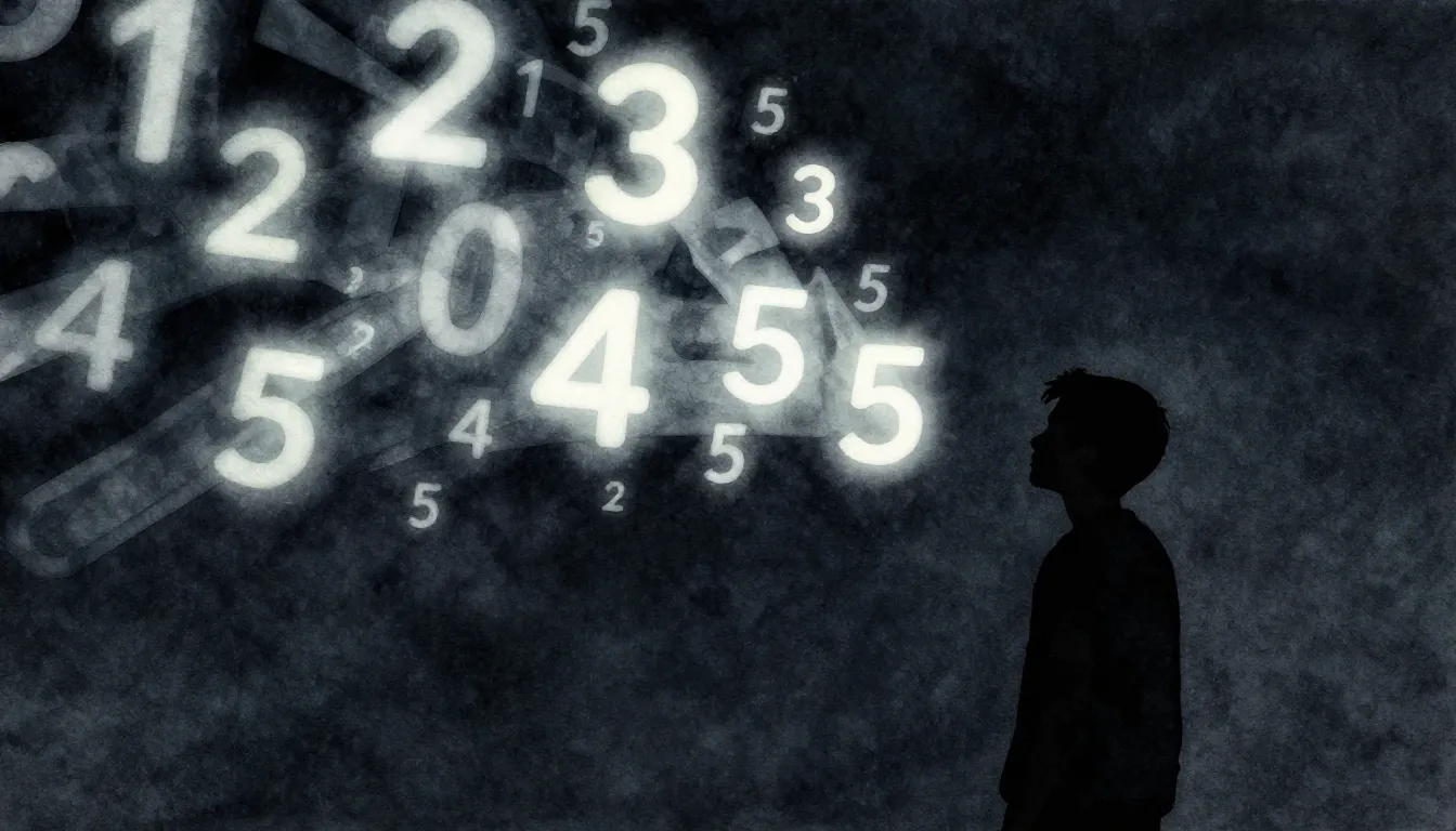 Watercolor style. Silhouette of a person looking at chaotic ...