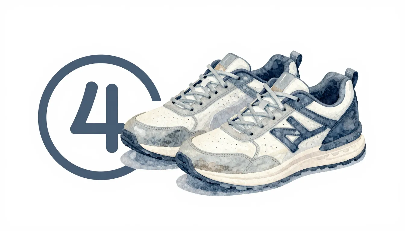 Watercolor style. A pair of athletic sneakers on a clean sur...