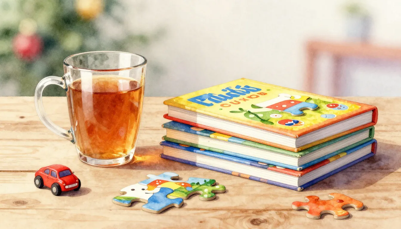 Watercolor style. A festive composition of a glass mug, a st...