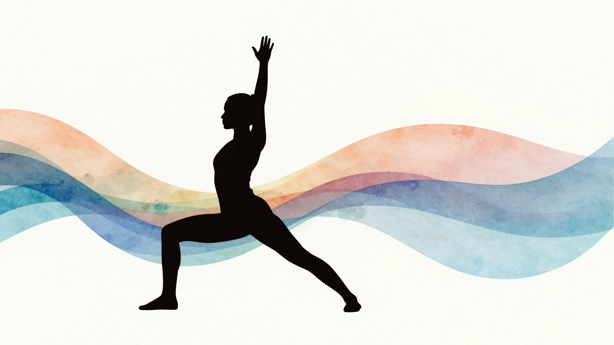 Watercolor style. Minimalist silhouette of an aerobics instr...