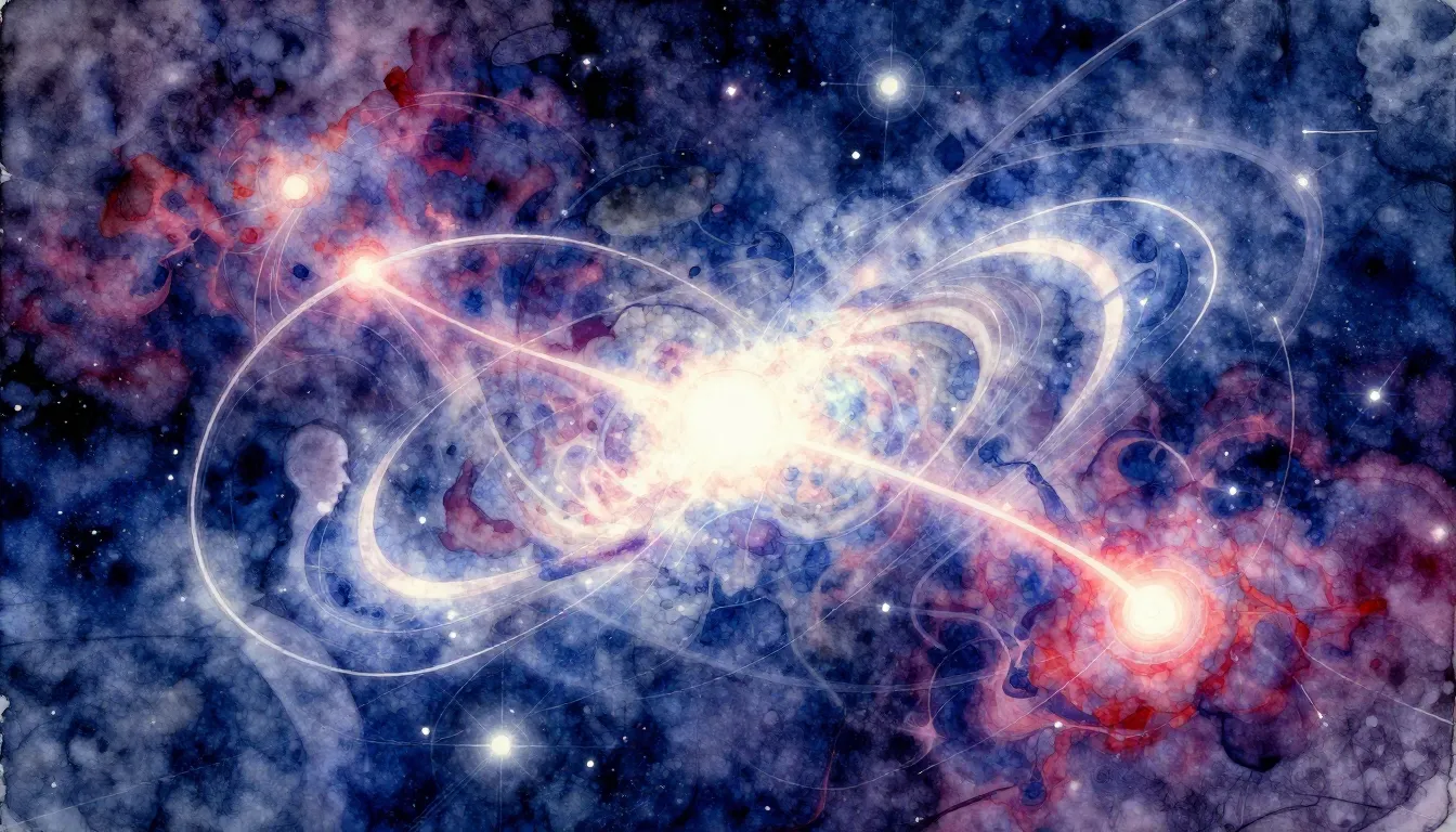 Vibrant watercolor style. Hypnagogic electronic album cover....