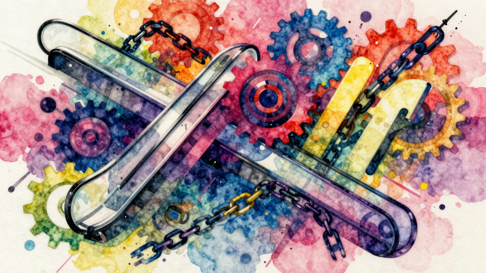 Vibrant watercolor style. Punk rock album cover: abstract, d...