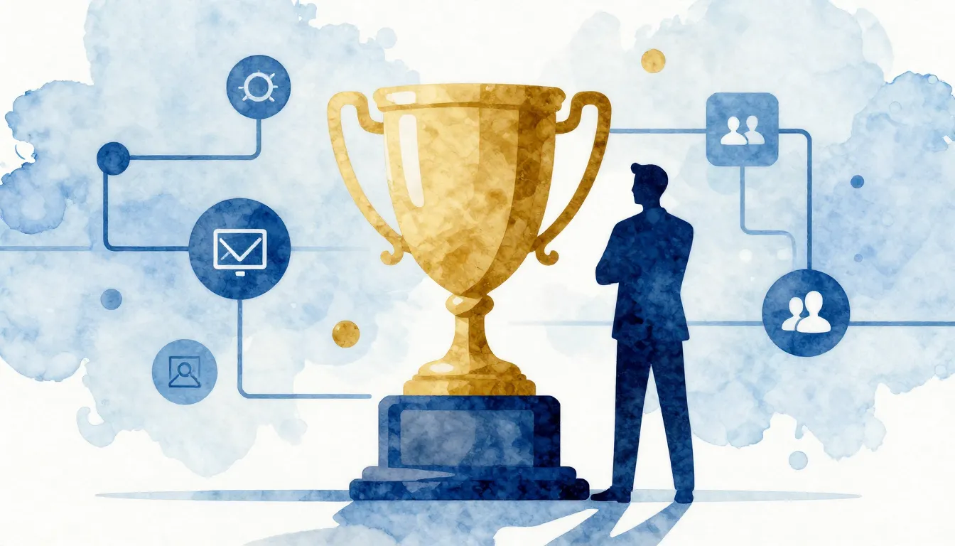 Watercolor style. A stylized silhouette of a professional fi...